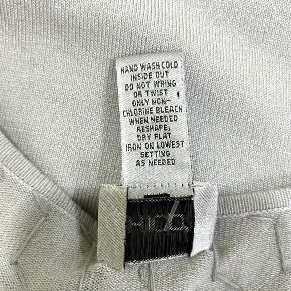 Chico's Light Gray Scoop Neck Embellished Long Sleeve Tunic Top Size 0 Small - Picture 7 of 7